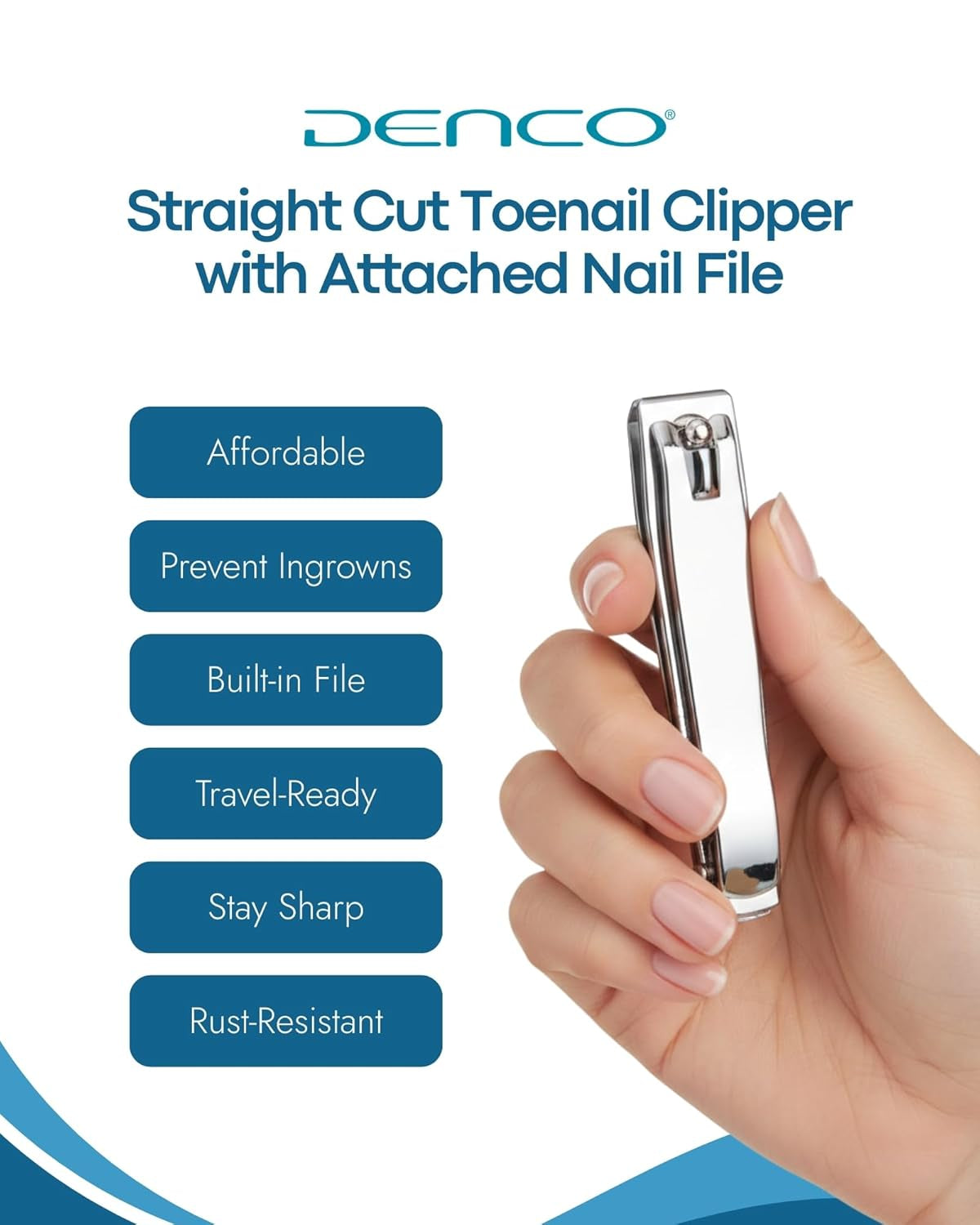 Straight Cut Toenail Clipper,Silver,1 Count (Pack of 1),3559N