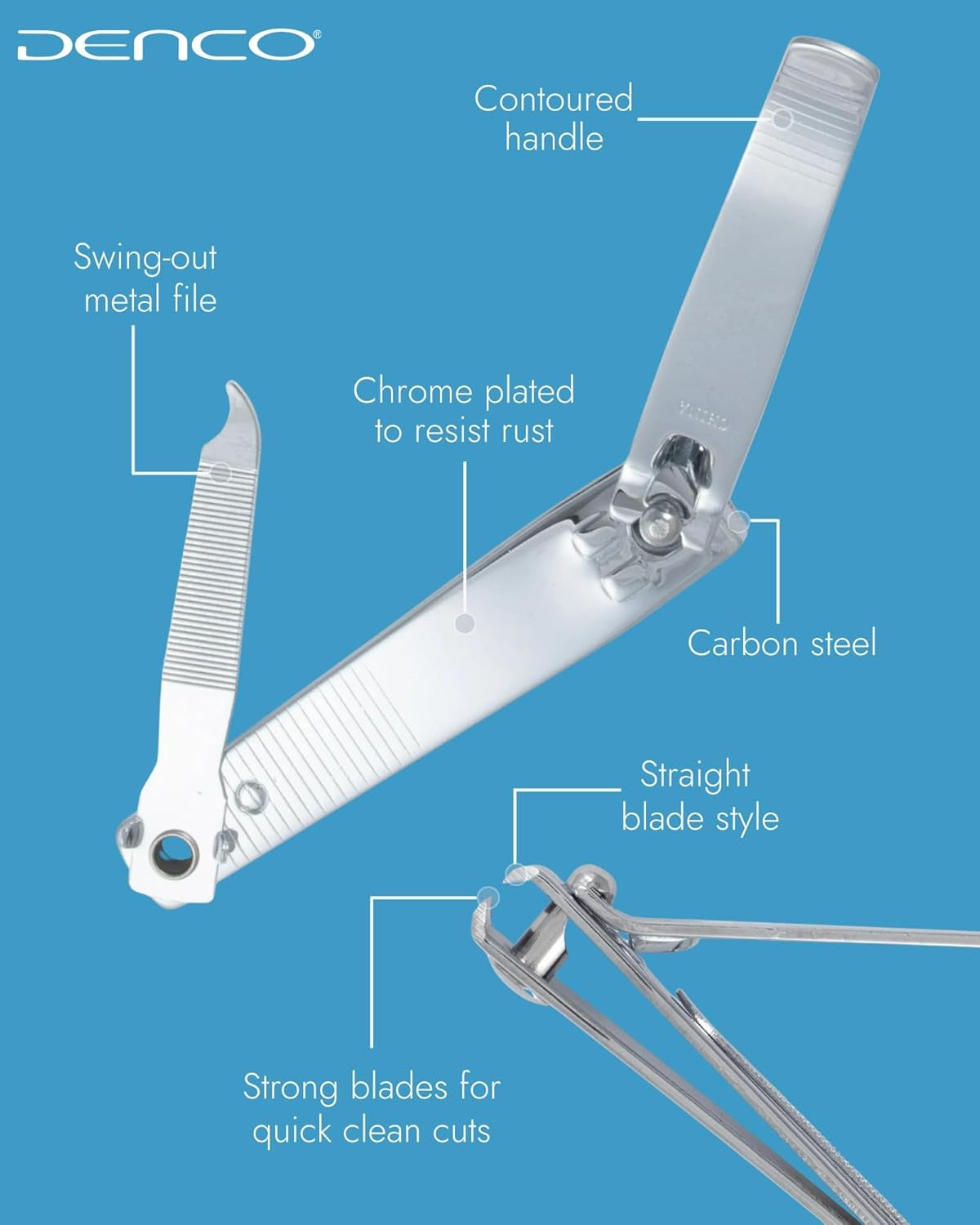 Straight Cut Toenail Clipper,Silver,1 Count (Pack of 1),3559N