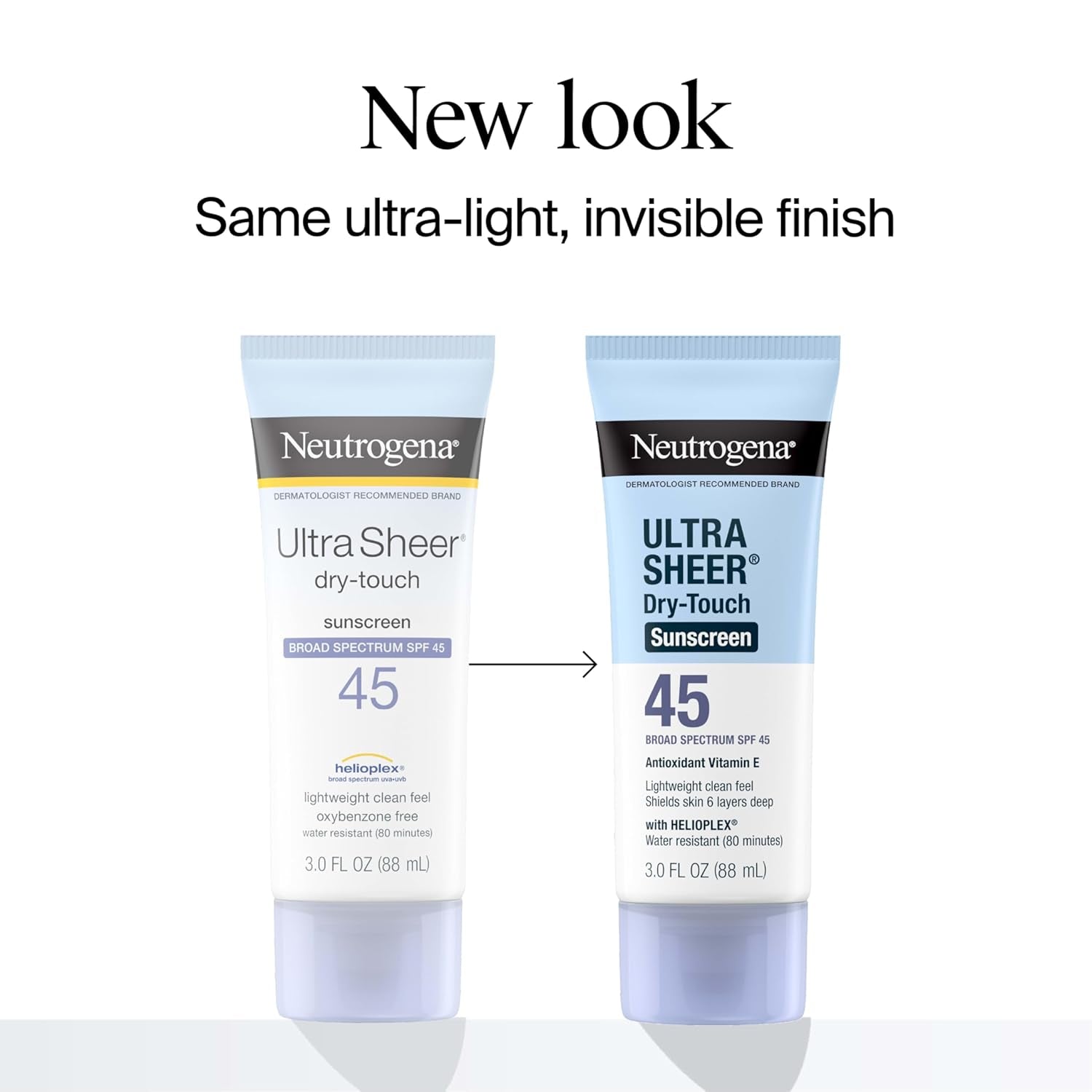 Neutrogena Ultra Sheer Dry-Touch Water Resistant and Non-Greasy Sunscreen Lotion with Broad Spectrum SPF 45, Tsa-Compliant Travel Size, 3 Fl Oz, Pack of 2, 6 Fl Oz