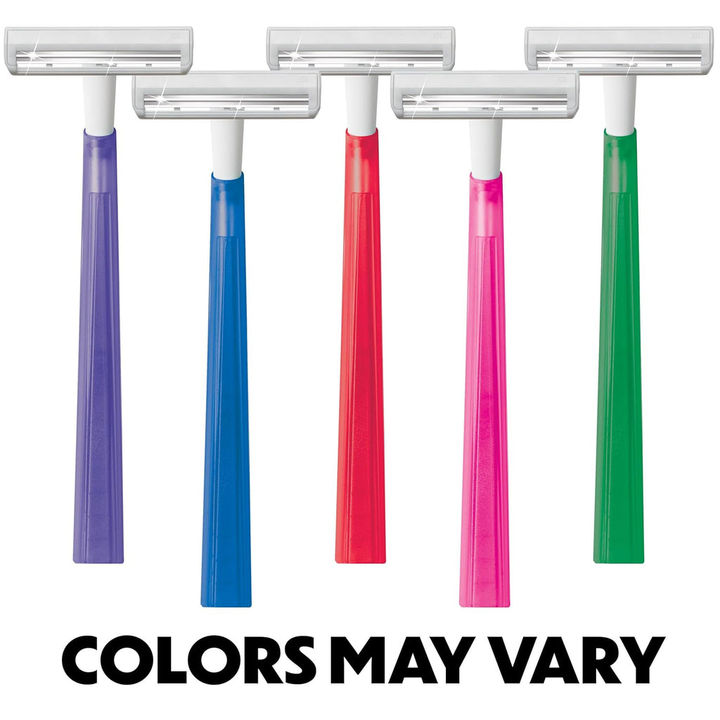Silky Touch Women'S Disposable Razors, with 2 Blades, Pretty Pastel Razor Handles, 40 Count Value Pack of Womens Razors