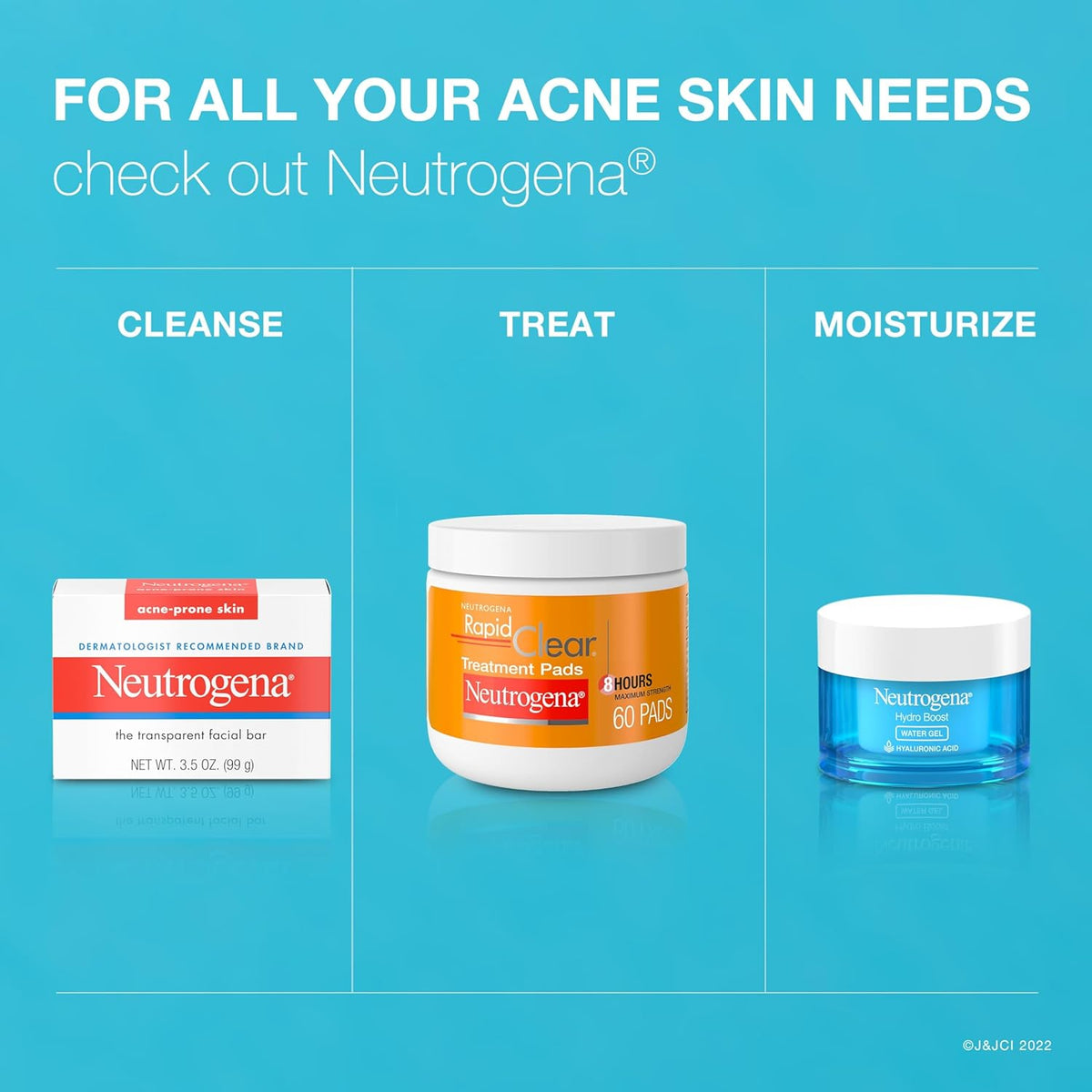 Neutrogena Facial Cleansing Bar for Acne-Prone Skin, Gentle Non-Medicated Daily Cleanser, Non-Comedogenic Transparent Soap with Glycerin, No Dyes or Detergents, 3.5 Oz