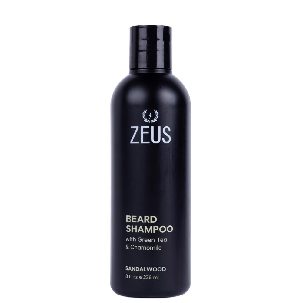 Beard Shampoo Wash, Infused with Green Tea & Natural Ingredients to Cleanse and Soften Beard – 8 Oz. Made in USA – Sandalwood
